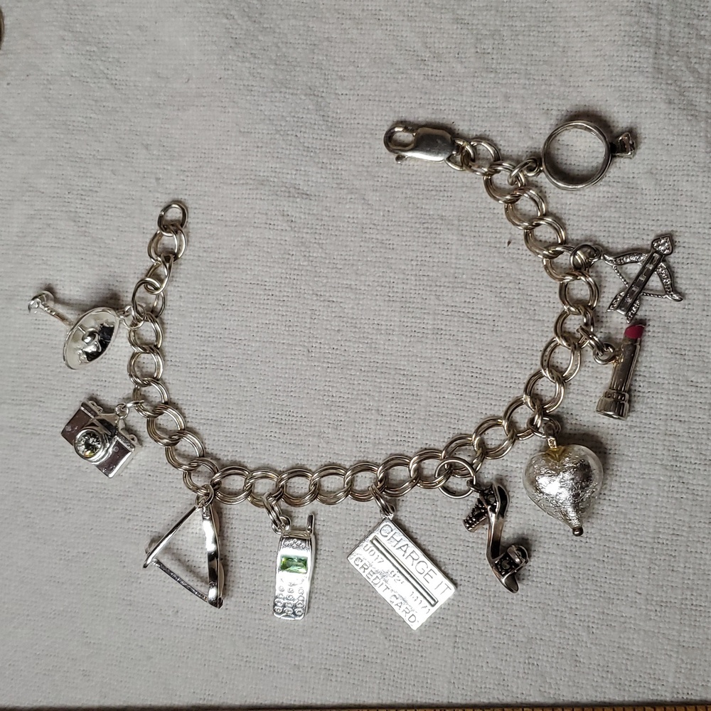 Sterling Silver Bachelorette Party Charm Bracelet